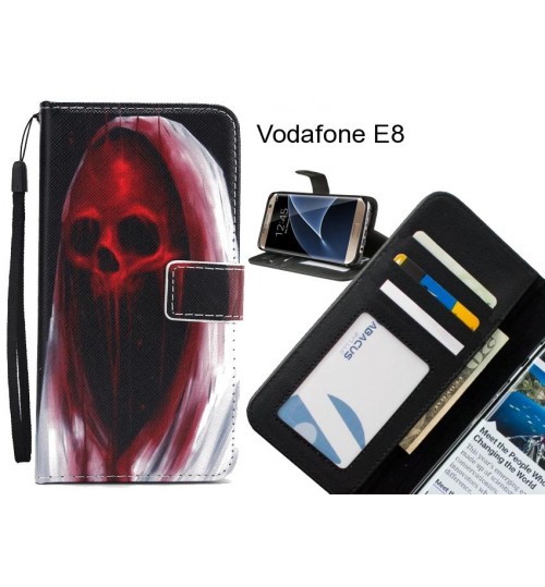 Vodafone E8 case 3 card leather wallet case printed ID