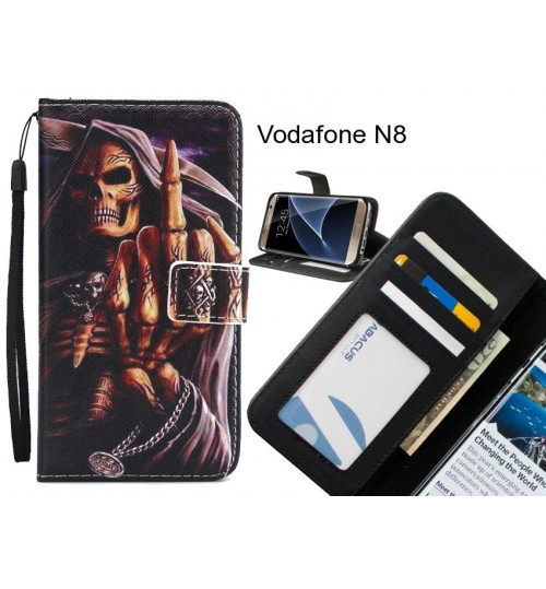 Vodafone N8 case 3 card leather wallet case printed ID