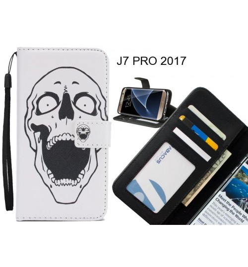 J7 PRO 2017 case 3 card leather wallet case printed ID