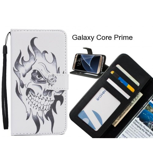 Galaxy Core Prime case 3 card leather wallet case printed ID