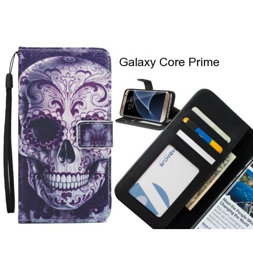 Galaxy Core Prime case 3 card leather wallet case printed ID