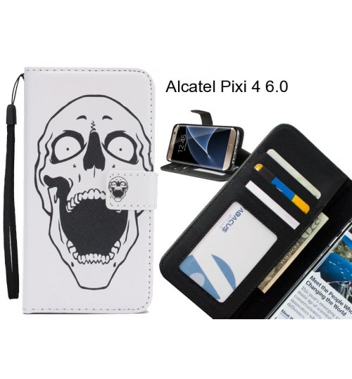 Alcatel Pixi 4 6.0 case 3 card leather wallet case printed ID