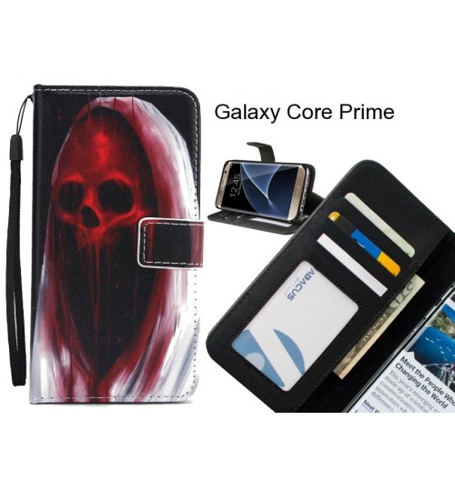 Galaxy Core Prime case 3 card leather wallet case printed ID