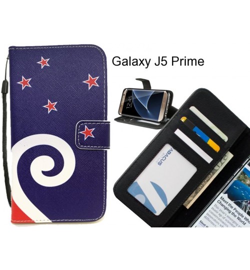 Galaxy J5 Prime case 3 card leather wallet case printed ID