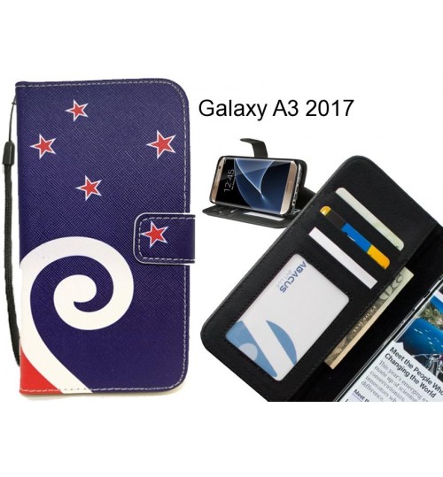 Galaxy A3 2017 case 3 card leather wallet case printed ID