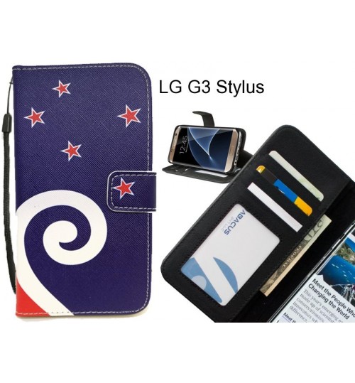 LG G3 Stylus case 3 card leather wallet case printed ID