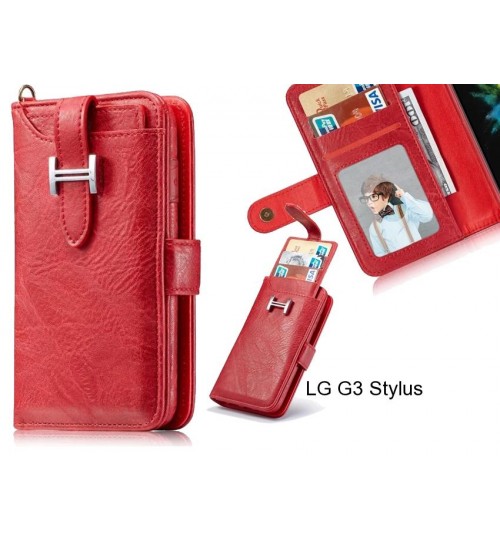 Lg G3 Stylus Case Retro Leather Case Multi Cards Cash Pocket - Red
