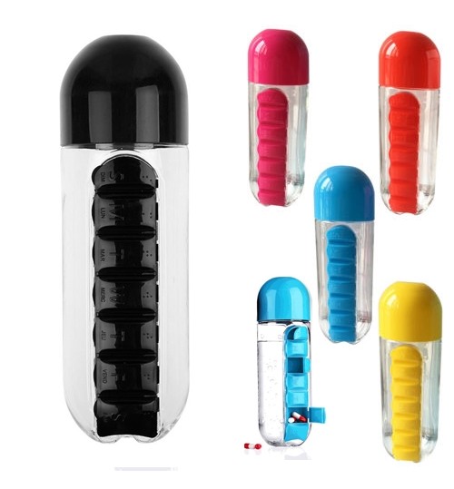 7 Daily Pill Box Water Bottle