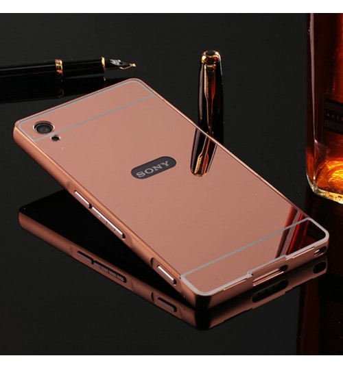 SONY Xperia XA1 case Slim Metal bumper with mirror back cover case