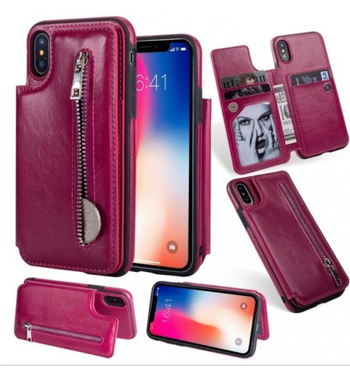 iPhone X CASE Leather Flip Wallet Card Holder Case Cover