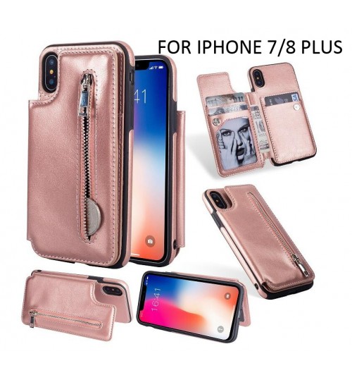 iPhone 7 Plus iPhone 8 Plus CASE Leather Flip Wallet Card Holder Case Cover