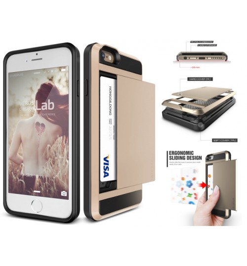 iPhone 5c impact proof hybrid case card holder