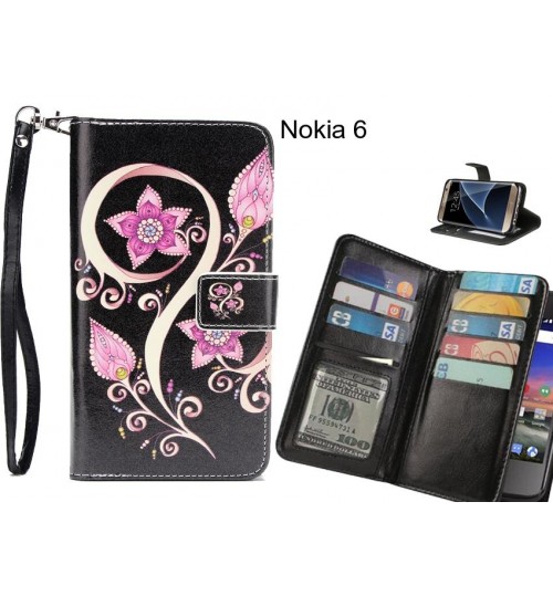 Nokia 6 case Multifunction wallet leather case