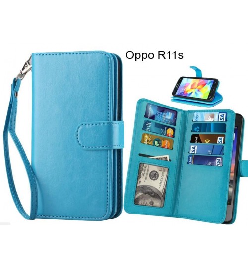 Oppo R11s case Double Wallet leather case 9 Card Slots