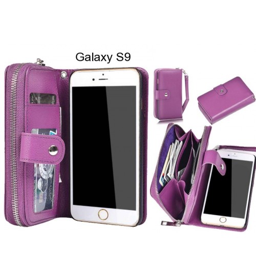 Galaxy S9 Case Coin Wallet Case Full Wallet Leather Case - Purple