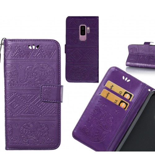 Galaxy S9 PLUS case Wallet Leather flip case Embossed Elephant Pattern