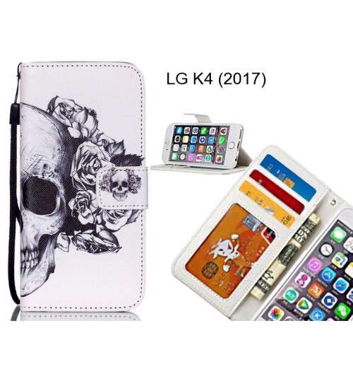 LG K4 (2017) case 3 card leather wallet case printed ID