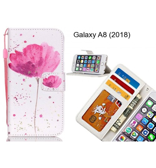 Galaxy A8 (2018) case 3 card leather wallet case printed ID