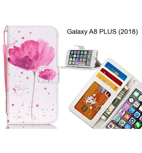 Galaxy A8 PLUS (2018) case 3 card leather wallet case printed ID