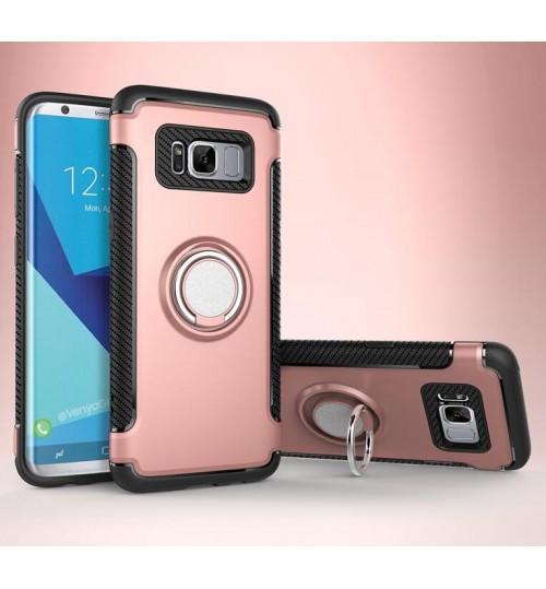 Galaxy S8 Case Heavy Duty Ring Rotate Kickstand Case Cover