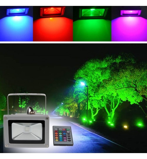 Waterproof 20W  LED Flood Light RGB Motion Sensor Outdoor Floodlight