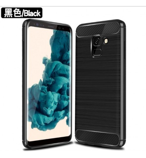 Galaxy A8 plus 2018 case impact proof rugged case with carbon fiber