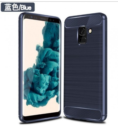 Galaxy A8 plus 2018 case impact proof rugged case with carbon fiber