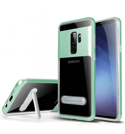 Galaxy S9 case Kickstand Clear Glossy Hybrid Rubber Case Coverl