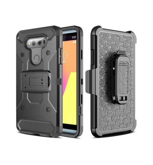 LG V20 Rugged Hybrid armor Case+Belt Clip Holster