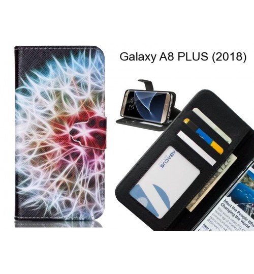 Galaxy A8 PLUS (2018) case 3 card leather wallet case printed ID