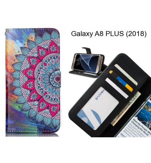 Galaxy A8 PLUS (2018) case 3 card leather wallet case printed ID
