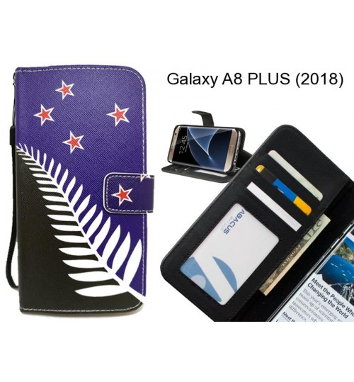 Galaxy A8 PLUS (2018) case 3 card leather wallet case printed ID