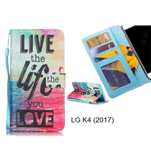 LG K4 (2017) case 3 card leather wallet case printed ID