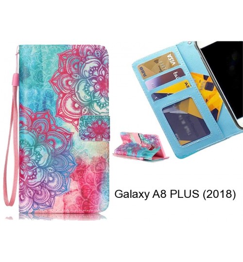 Galaxy A8 PLUS (2018) case 3 card leather wallet case printed ID