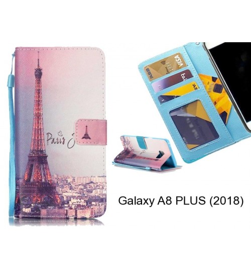 Galaxy A8 PLUS (2018) case 3 card leather wallet case printed ID