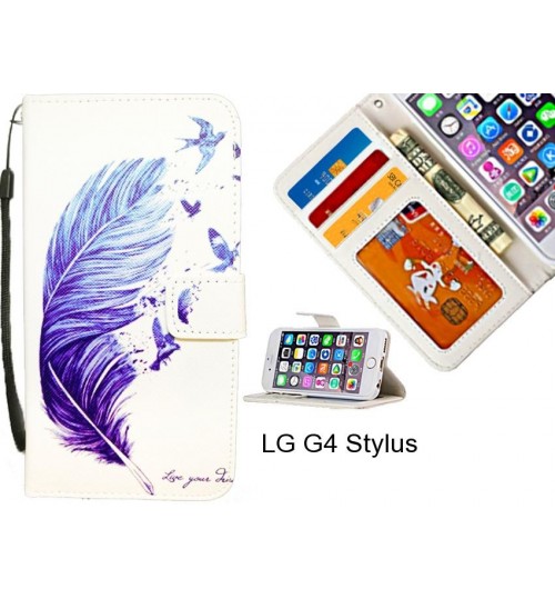 LG G4 Stylus case 3 card leather wallet case printed ID