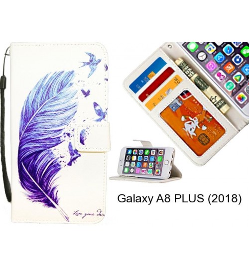 Galaxy A8 PLUS (2018) case 3 card leather wallet case printed ID