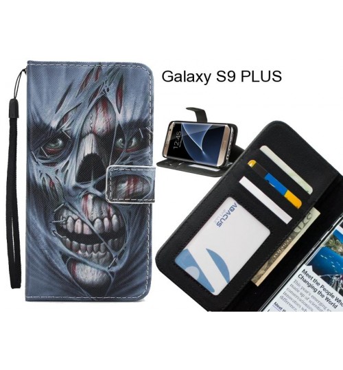 Galaxy S9 PLUS case 3 card leather wallet case printed ID