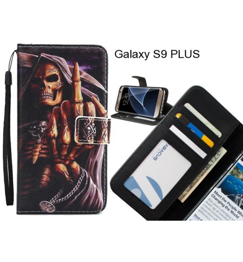 Galaxy S9 PLUS case 3 card leather wallet case printed ID