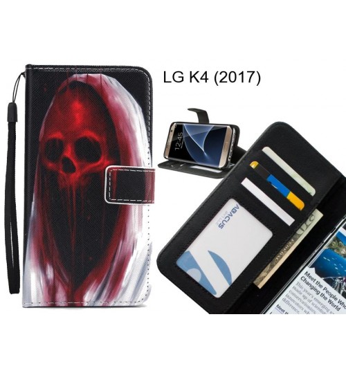 LG K4 (2017) case 3 card leather wallet case printed ID