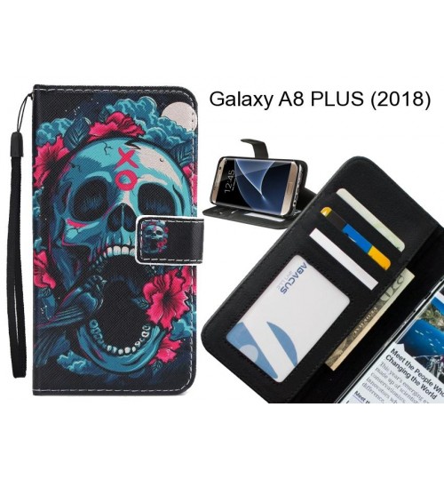 Galaxy A8 PLUS (2018) case 3 card leather wallet case printed ID