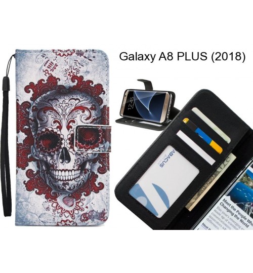 Galaxy A8 PLUS (2018) case 3 card leather wallet case printed ID