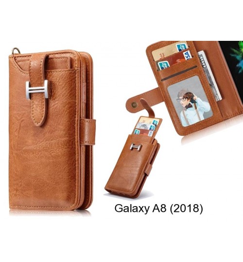Galaxy A8 (2018) Case Retro leather case multi cards cash pocket