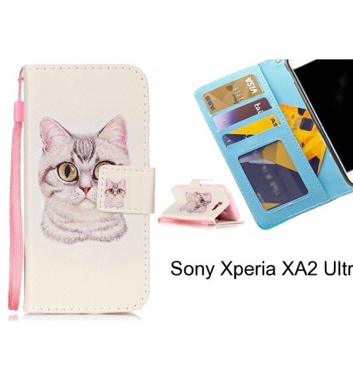 Sony Xperia XA2 Ultra case 3 card leather wallet case printed ID