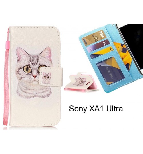 Sony XA1 Ultra case 3 card leather wallet case printed ID