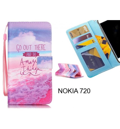 NOKIA 720 case 3 card leather wallet case printed ID