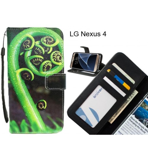 LG Nexus 4 case 3 card leather wallet case printed ID