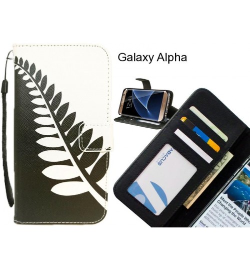 Galaxy Alpha case 3 card leather wallet case printed ID