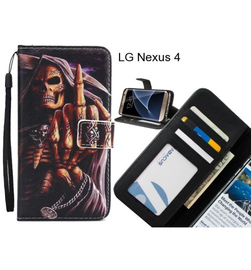 LG Nexus 4 case 3 card leather wallet case printed ID