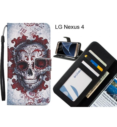 LG Nexus 4 case 3 card leather wallet case printed ID